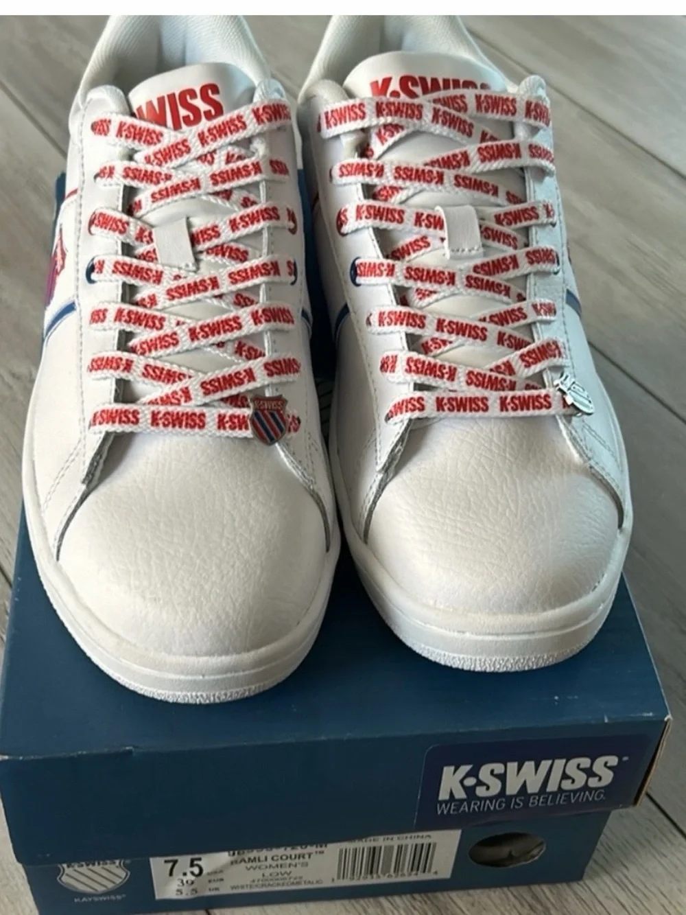 K-Swiss Ramli Court low top sneakers white size 7.5 new